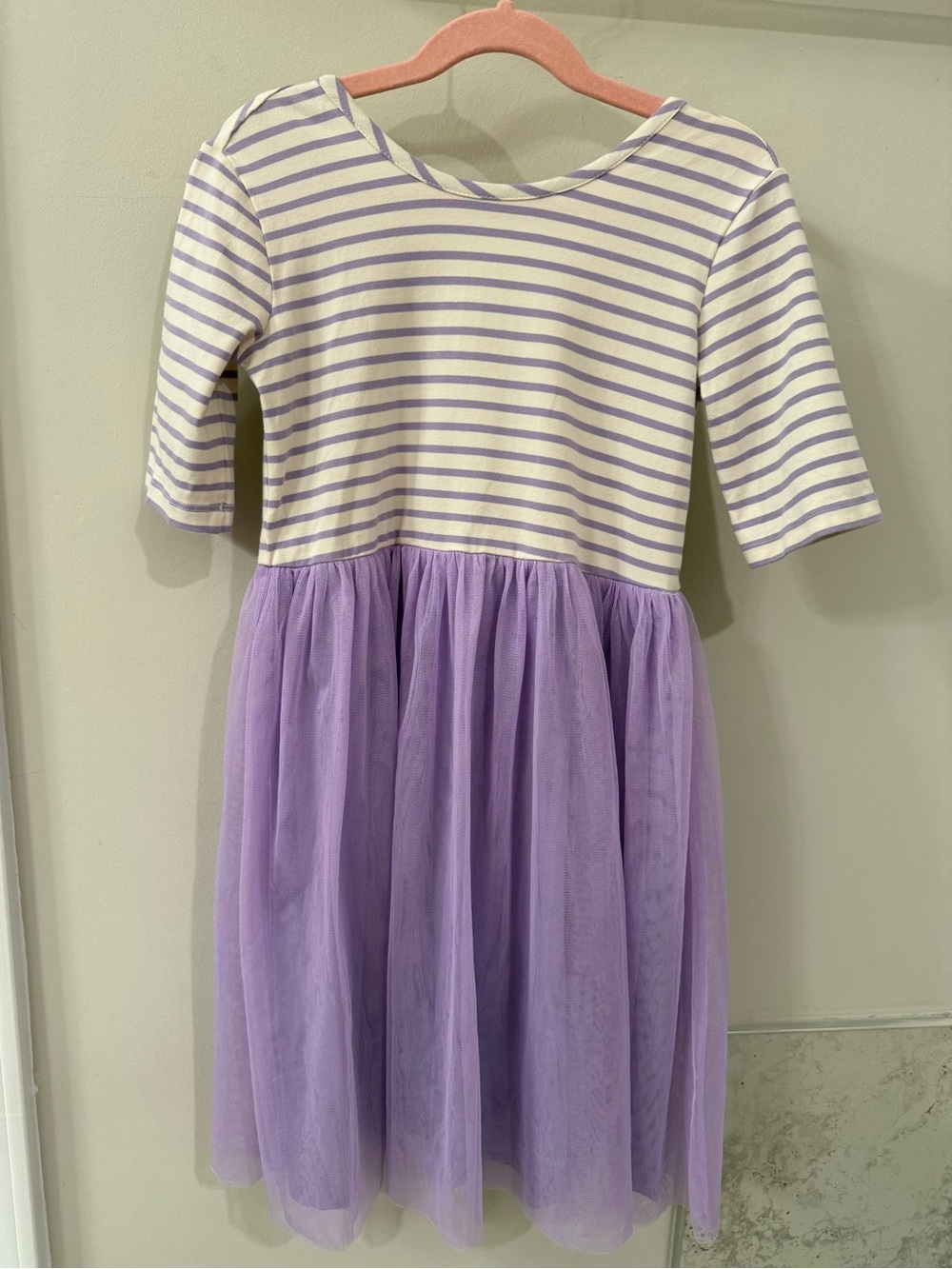 Hanna Andersson Lavender Stripe Tulle Dress